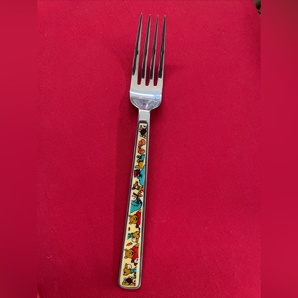 Winnie The Pooh Bear Dinner Fork - One Of A Kind UNIQUE RARE Enamel Adult size - Picture 1 of 6